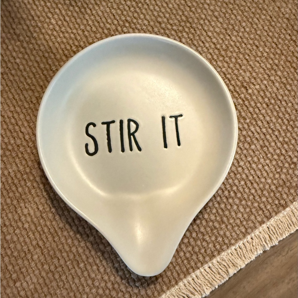 White Spoon Rest 'Stir It'~farmhouse~ Cottage core~kitchen~hobby lobby